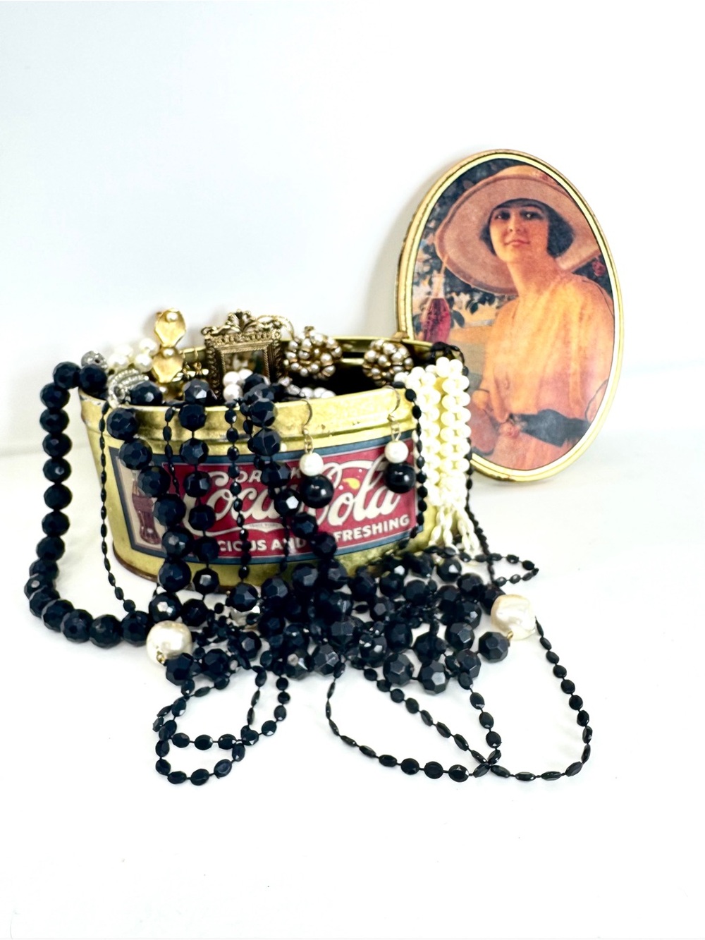 Vintage-Inspired Black and White Beaded Jewelry Bundle